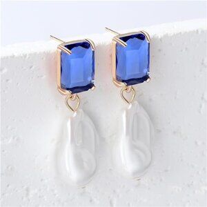 ✨ 18K Gold Baroque Pearl Drop Earrings | Rhinestone Dangle Jewelry